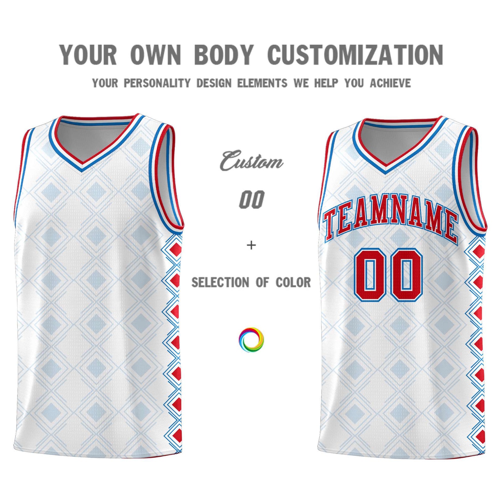 Custom White Side Blocks Sports Uniform Basketball Jersey