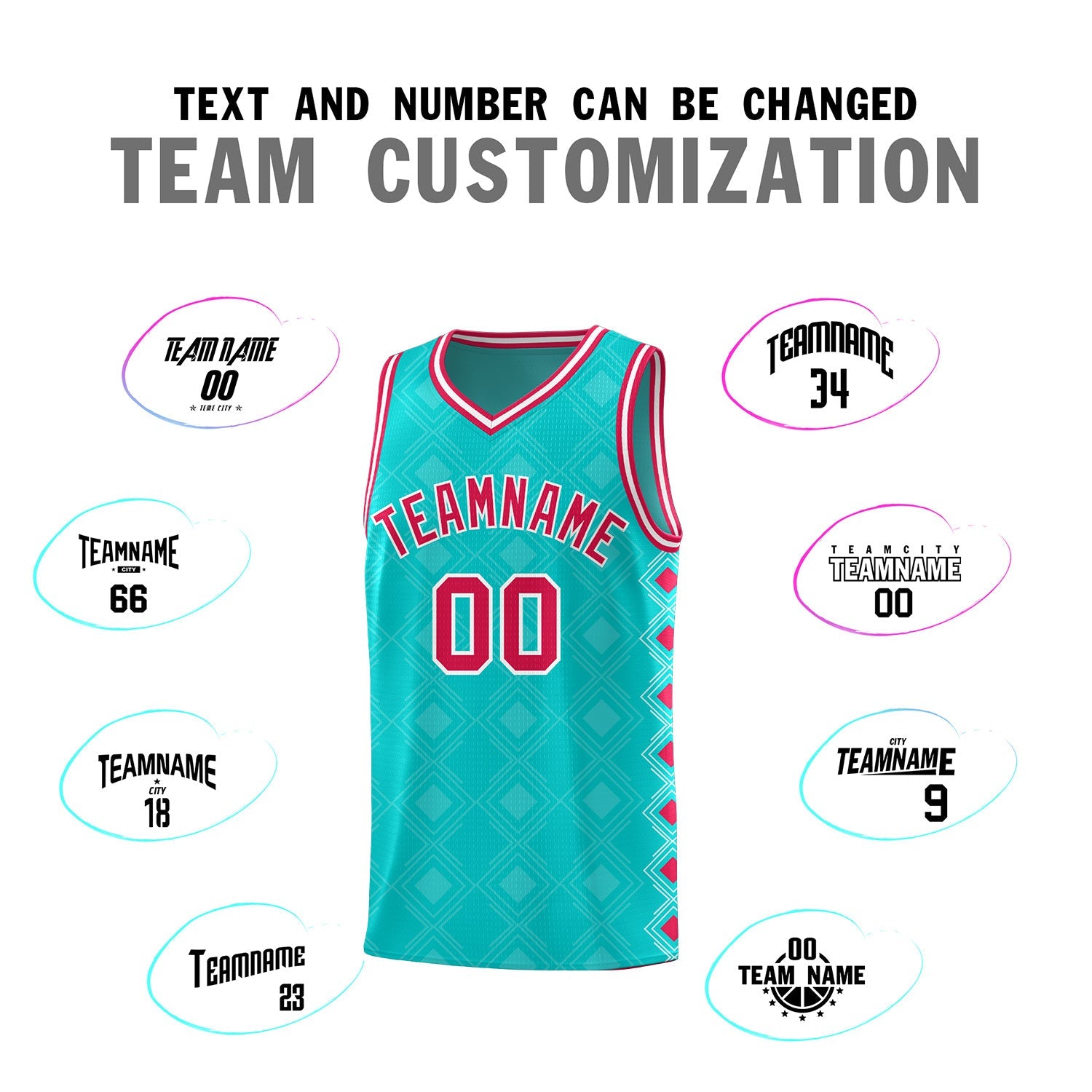 Custom Aqua Side Blocks Sports Uniform Basketball Jersey