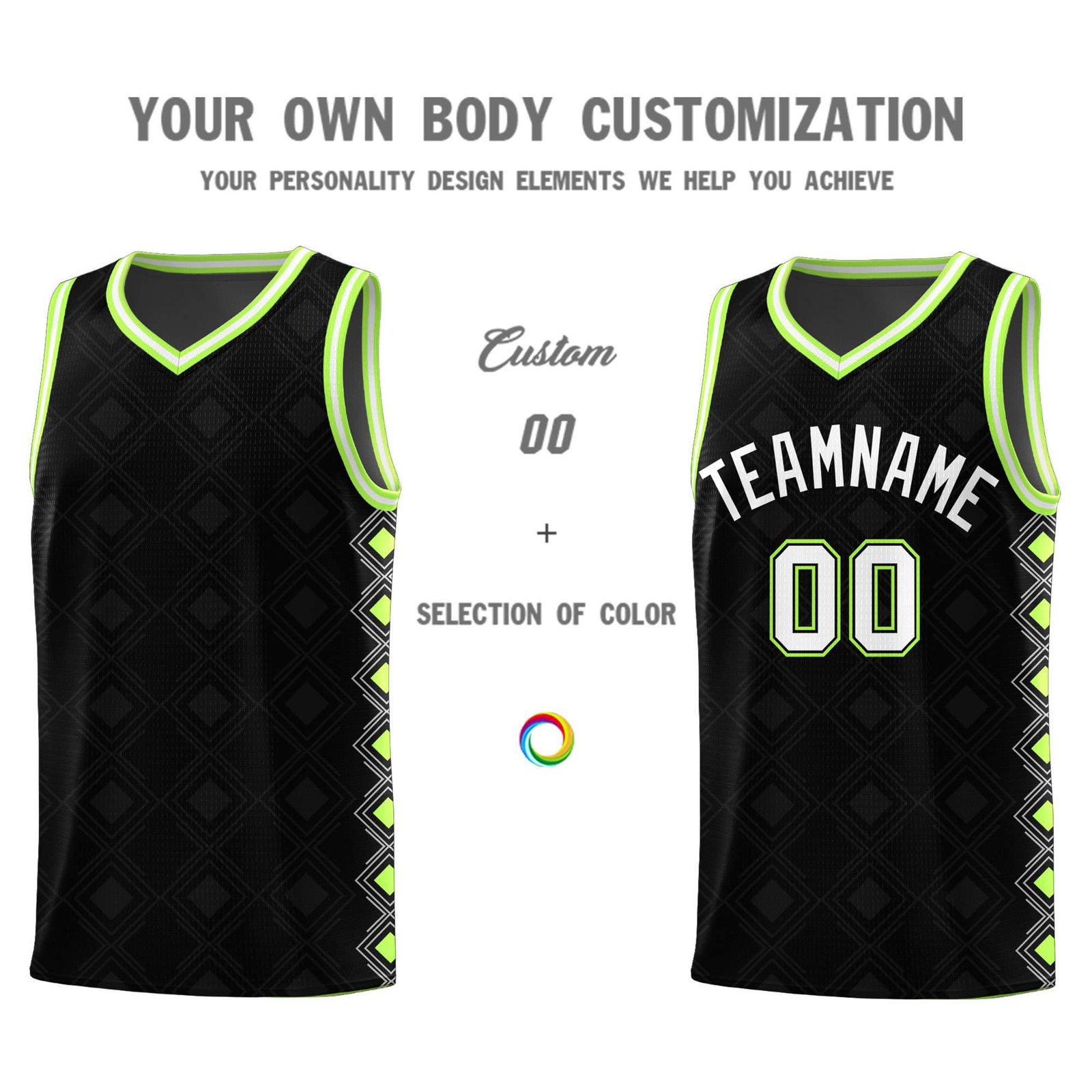 Custom Black Side Blocks Sports Uniform Basketball Jersey