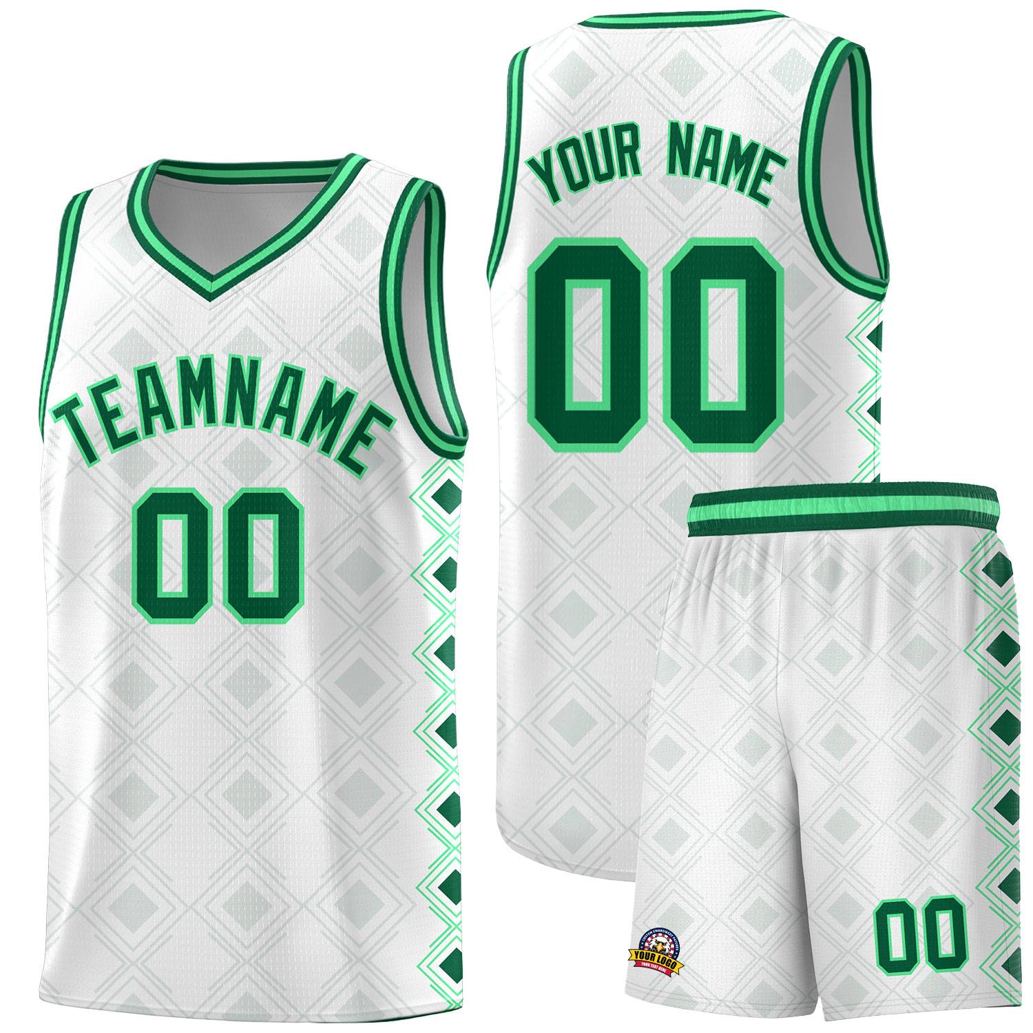 Custom White Side Blocks Sports Uniform Basketball Jersey
