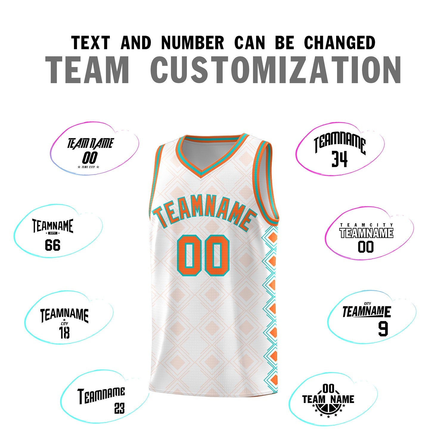 Custom White Side Blocks Sports Uniform Basketball Jersey