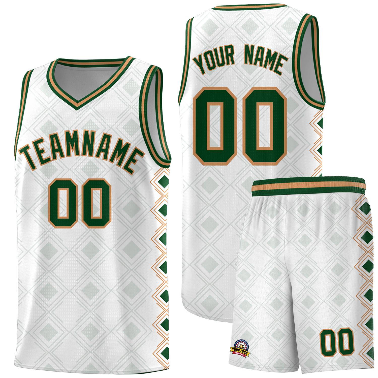 Custom White Side Blocks Sports Uniform Basketball Jersey