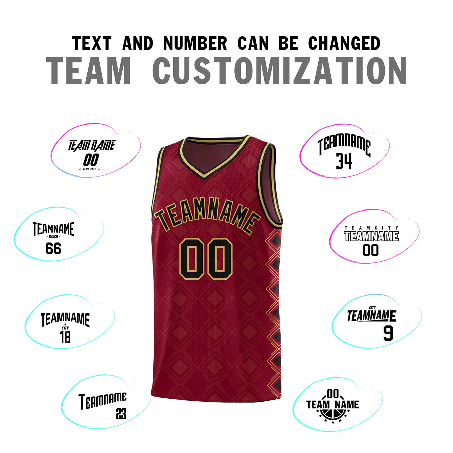 Custom Crimson Side Blocks Sports Uniform Basketball Jersey