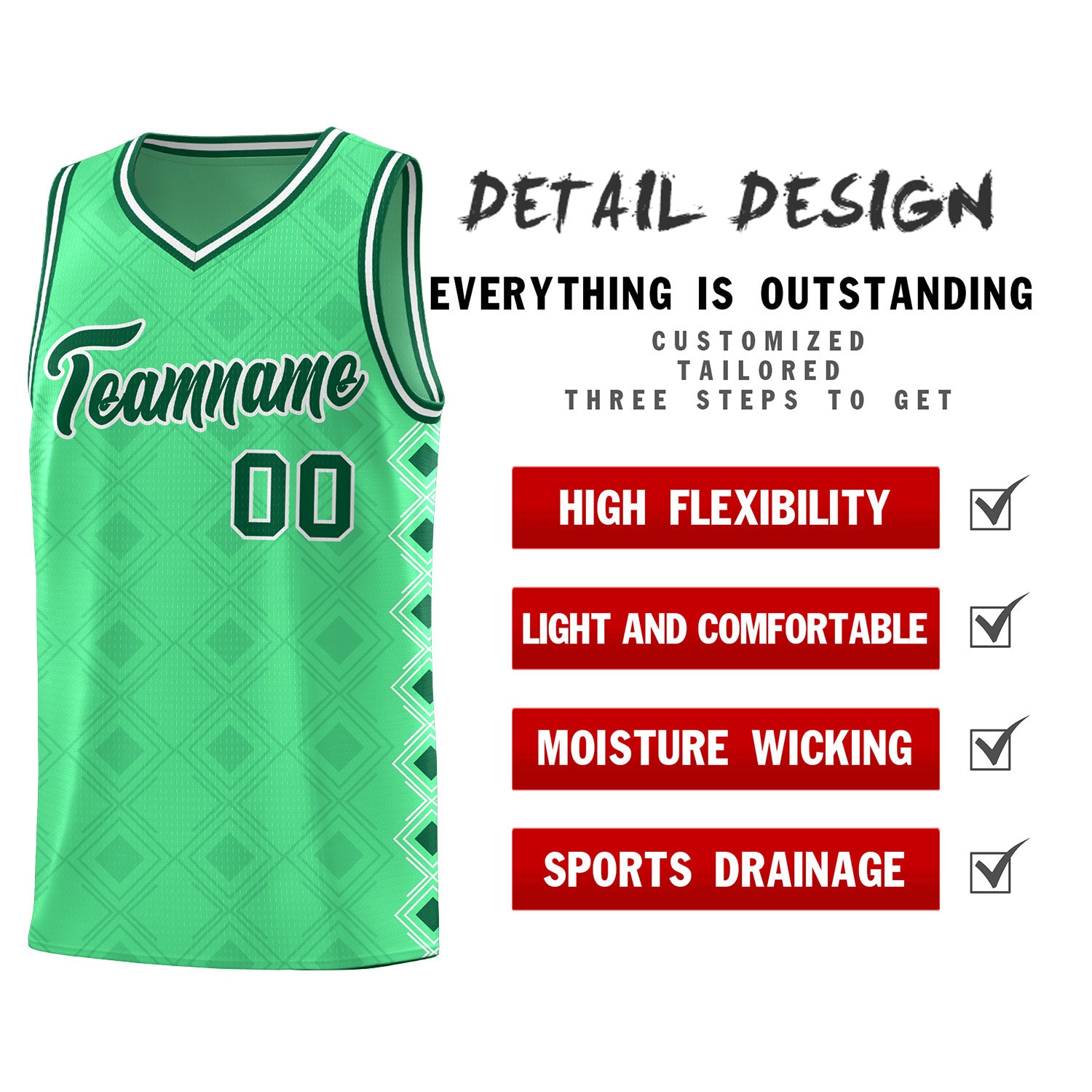 Custom Bright Green Side Blocks Sports Uniform Basketball Jersey