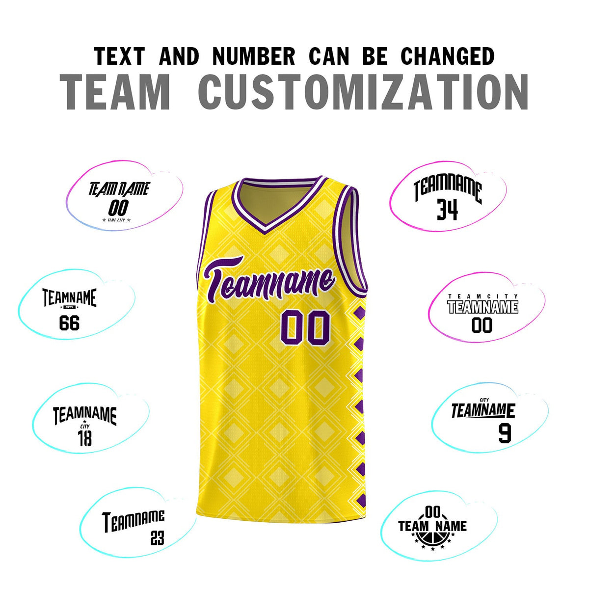 Custom Gold Side Blocks Sports Uniform Basketball Jersey