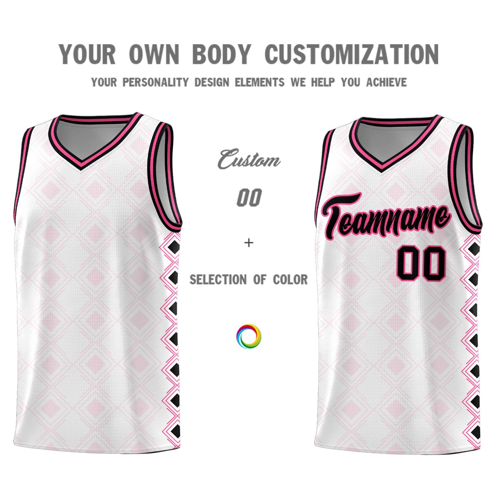 Custom White Side Blocks Sports Uniform Basketball Jersey