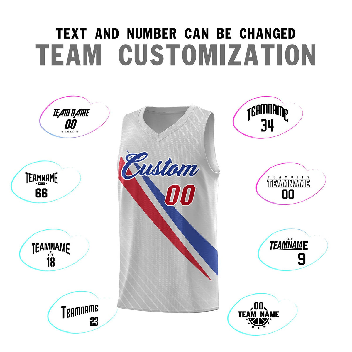 Custom Gray Diagonal Pinstripe Pattern Color Block Sports Uniform Basketball Jersey