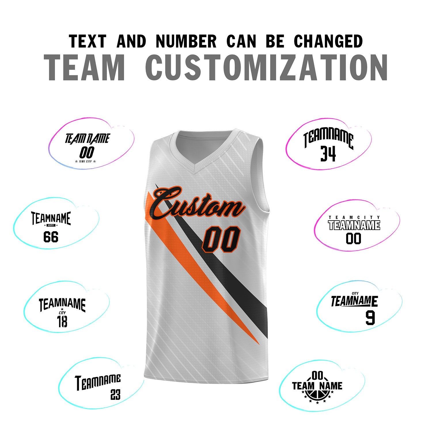Custom Gray Diagonal Pinstripe Pattern Color Block Sports Uniform Basketball Jersey