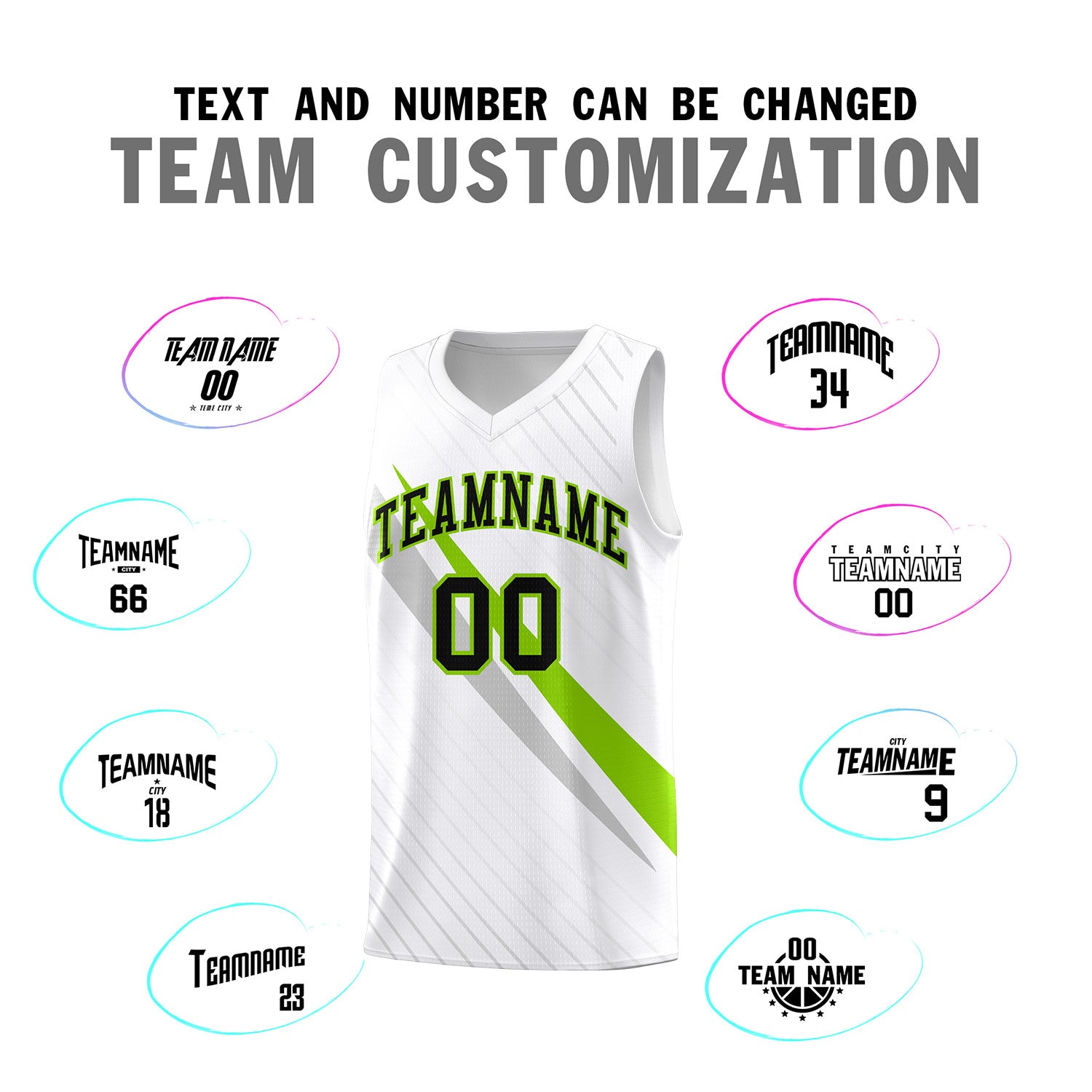 Custom White Diagonal Pinstripe Pattern Color Block Sports Uniform Basketball Jersey