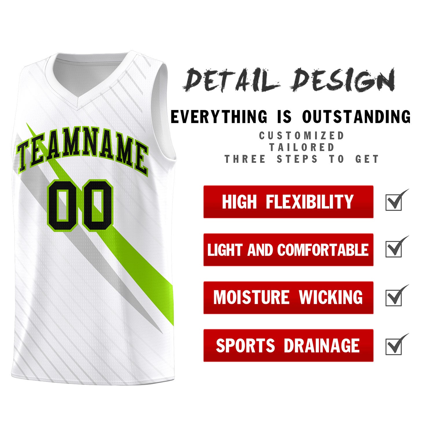 Custom White Diagonal Pinstripe Pattern Color Block Sports Uniform Basketball Jersey