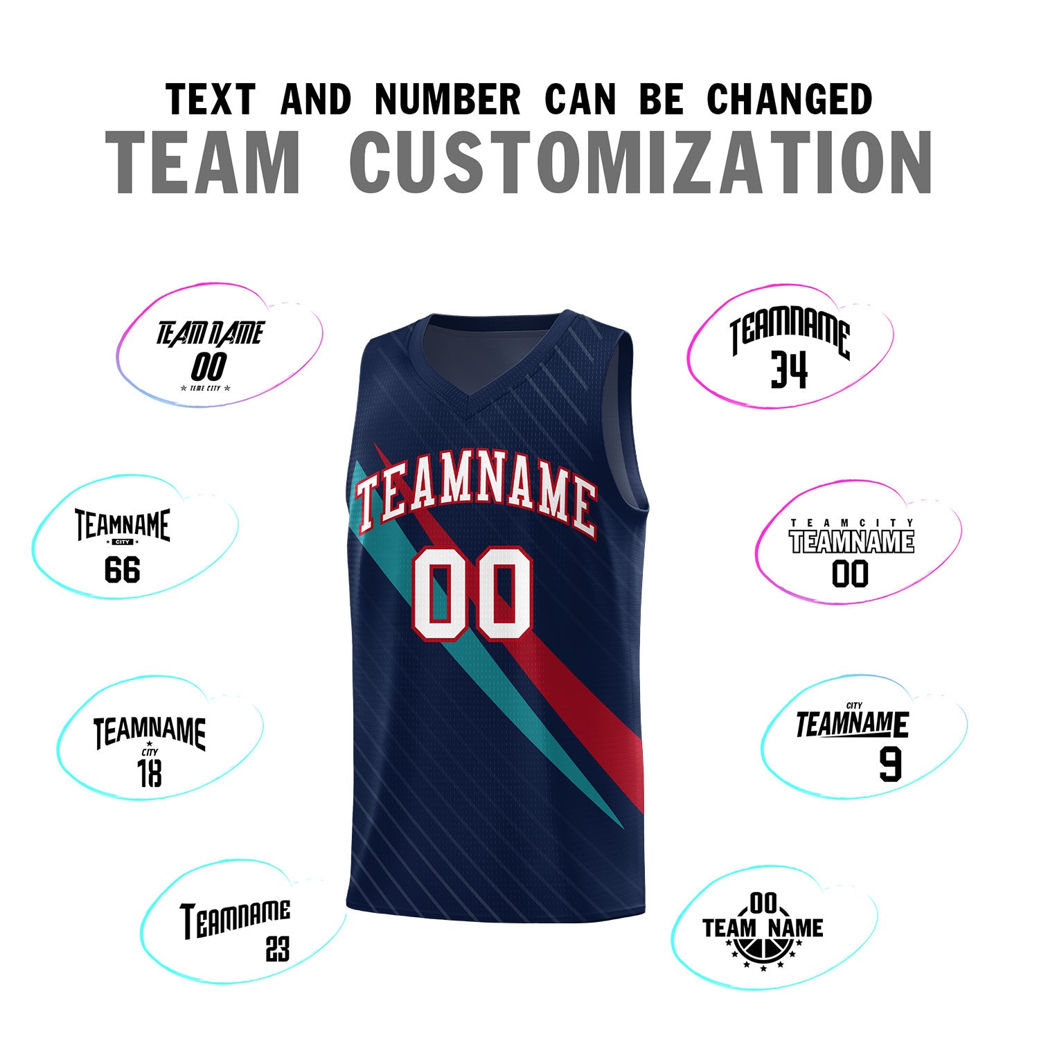 Custom Navy Diagonal Pinstripe Pattern Color Block Sports Uniform Basketball Jersey