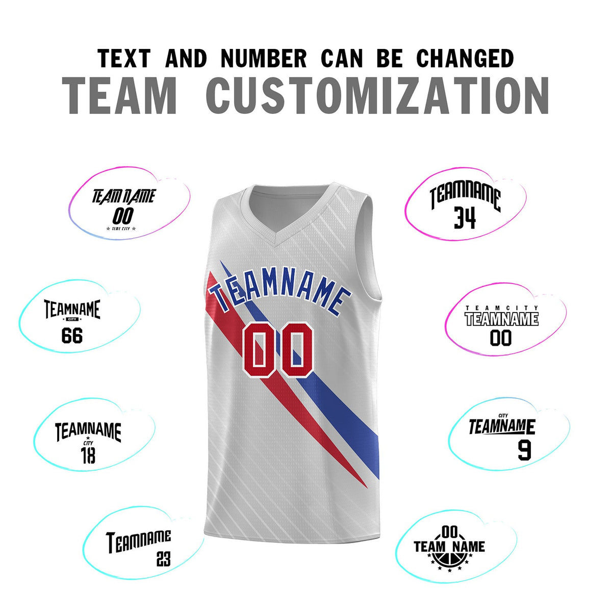 Custom Gray Diagonal Pinstripe Pattern Color Block Sports Uniform Basketball Jersey