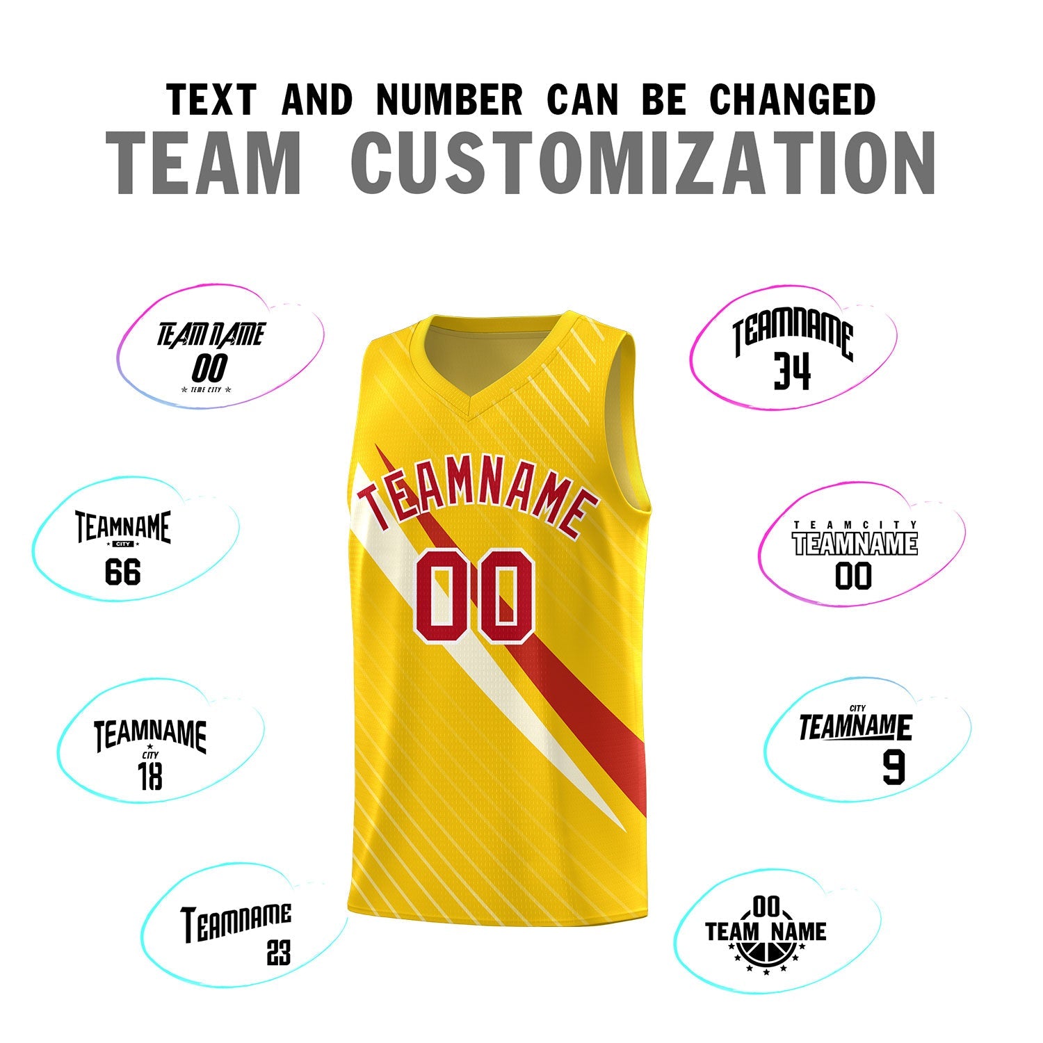 Custom Gold Diagonal Pinstripe Pattern Color Block Sports Uniform Basketball Jersey