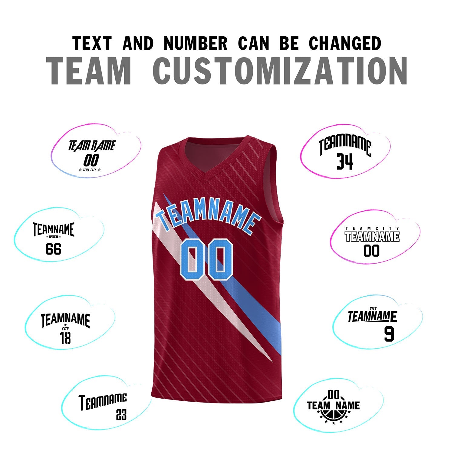 Custom Crimson Diagonal Pinstripe Pattern Color Block Sports Uniform Basketball Jersey