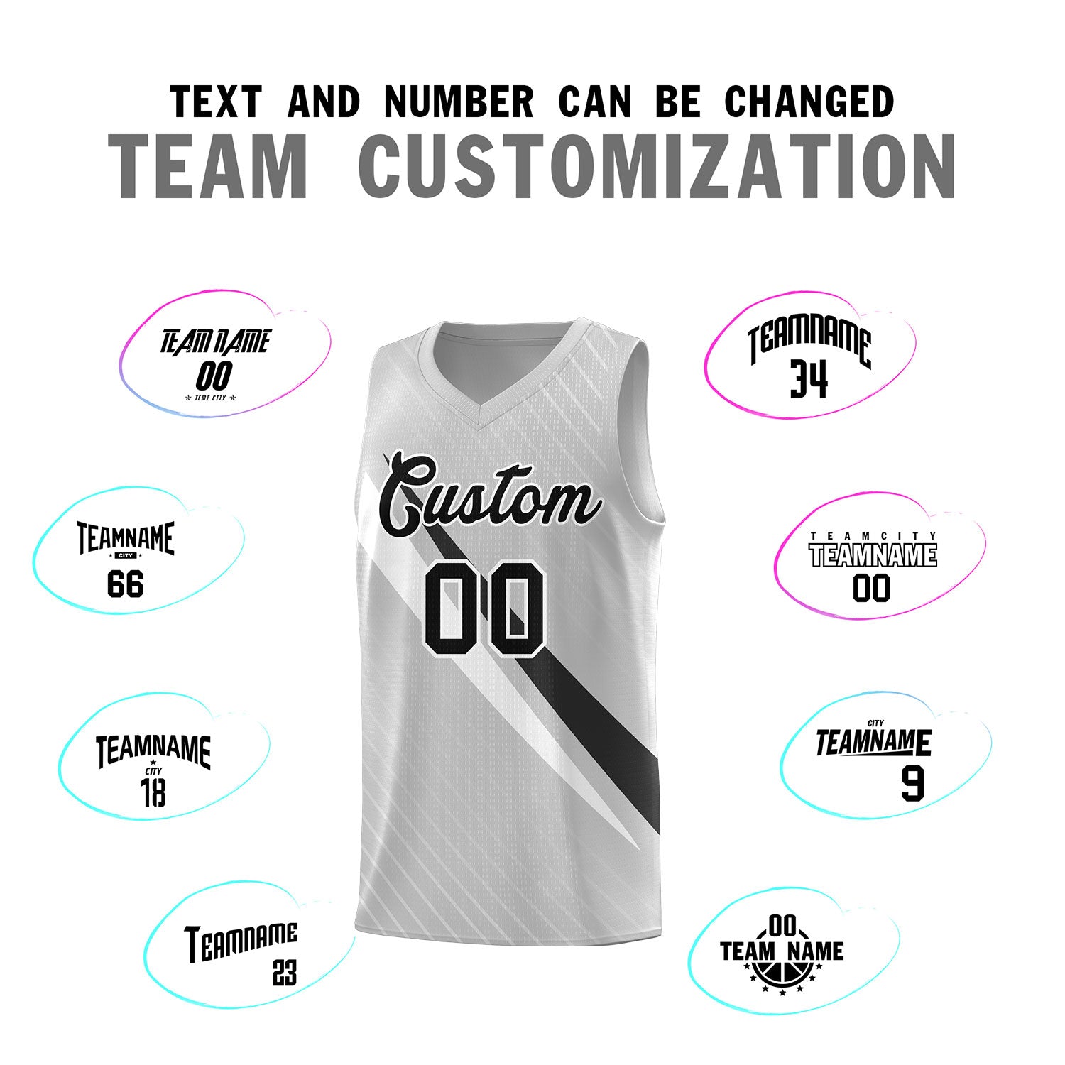 Custom Gray Diagonal Pinstripe Pattern Color Block Sports Uniform Basketball Jersey