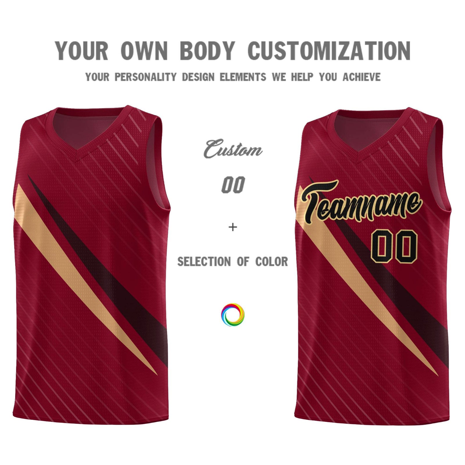 Custom Crimson Diagonal Pinstripe Pattern Color Block Sports Uniform Basketball Jersey