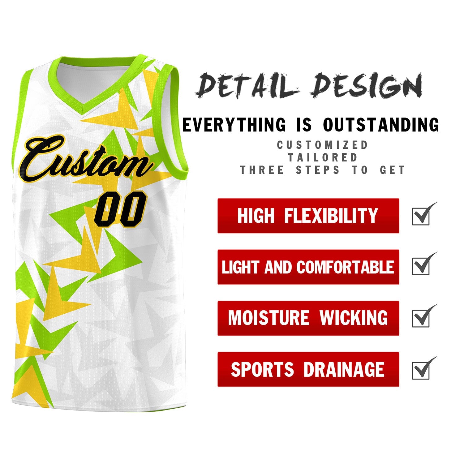 Custom White Boomerang Pattern Sets Basketball Jersey