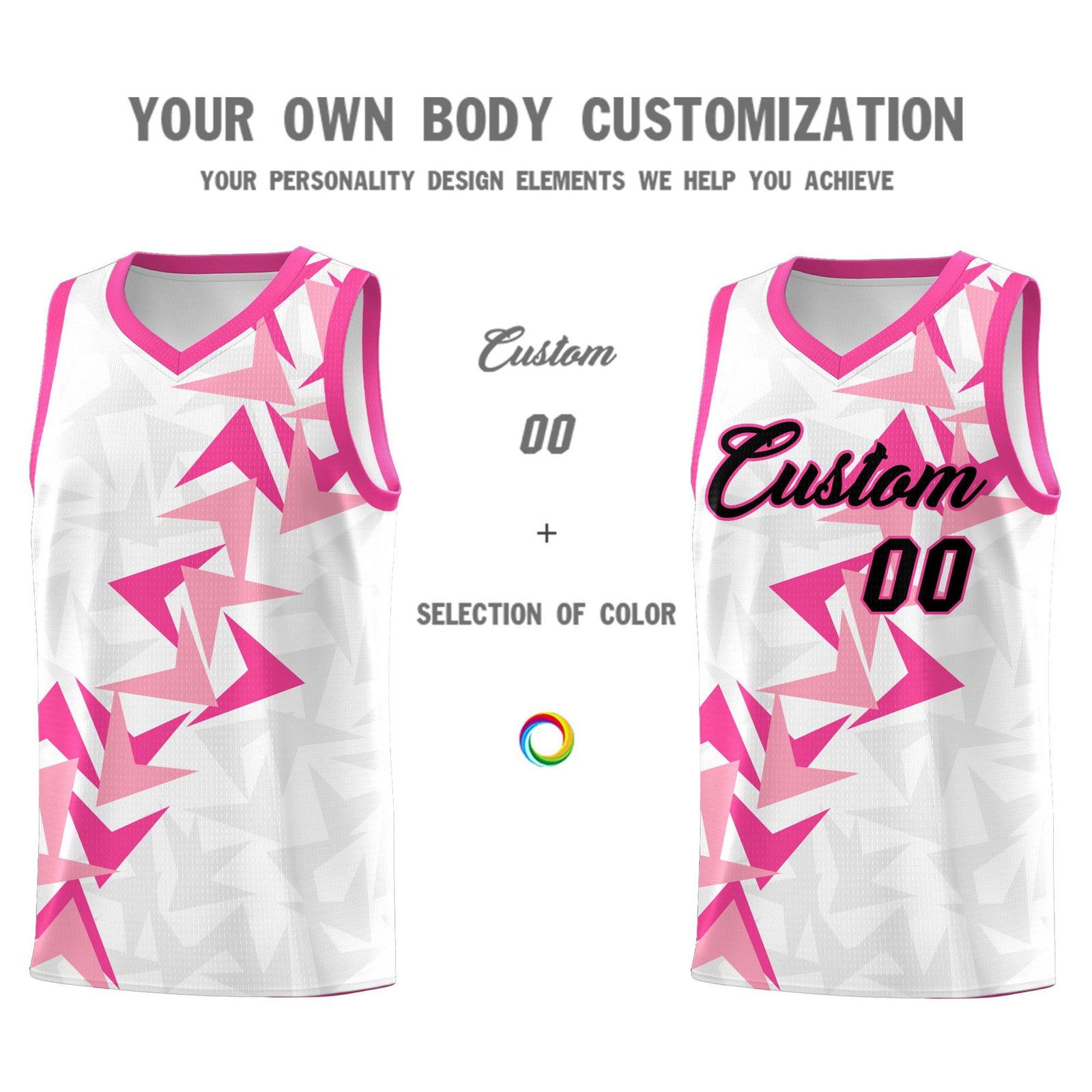 Custom White Boomerang Pattern Sets Basketball Jersey
