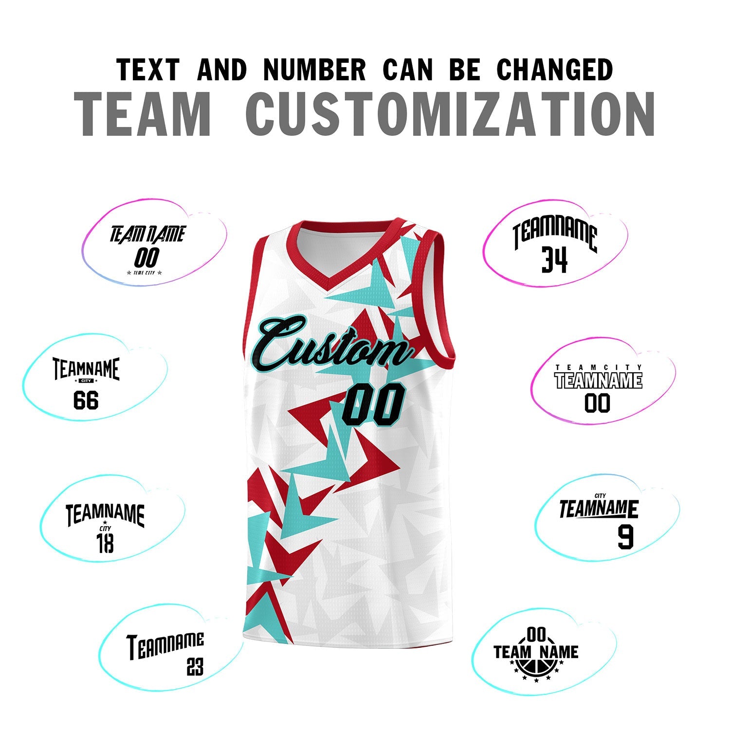 Custom White Boomerang Pattern Sets Basketball Jersey