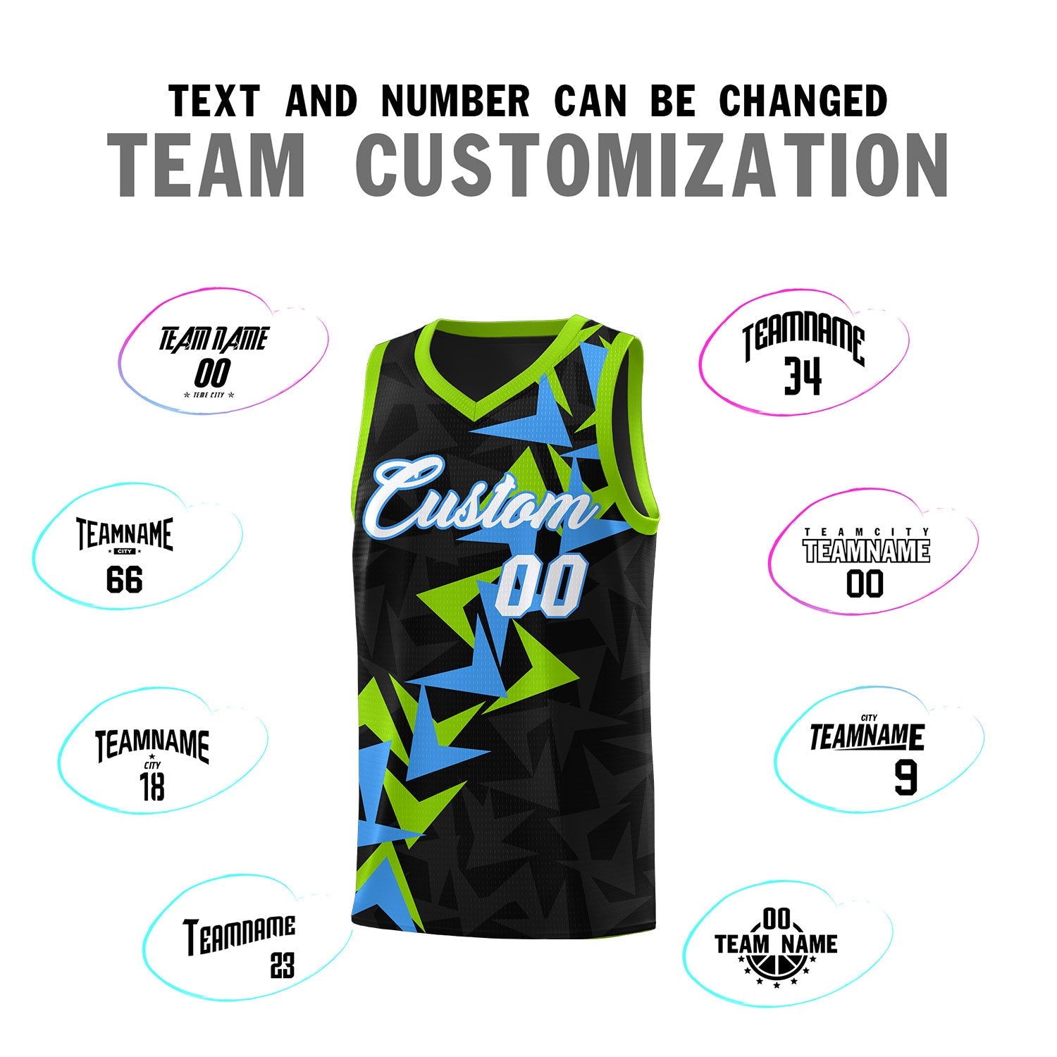Custom Black Boomerang Pattern Sets Basketball Jersey