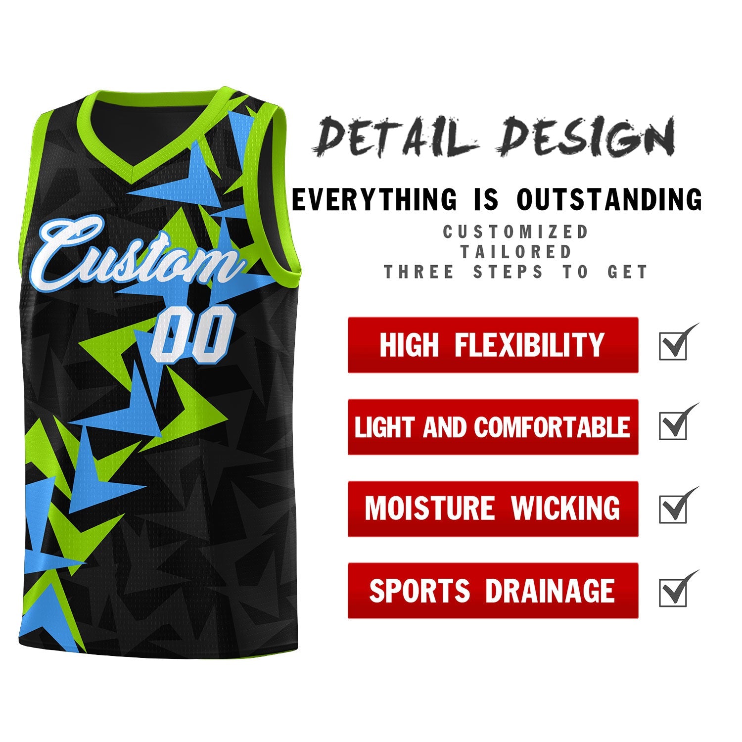 Custom Black Boomerang Pattern Sets Basketball Jersey