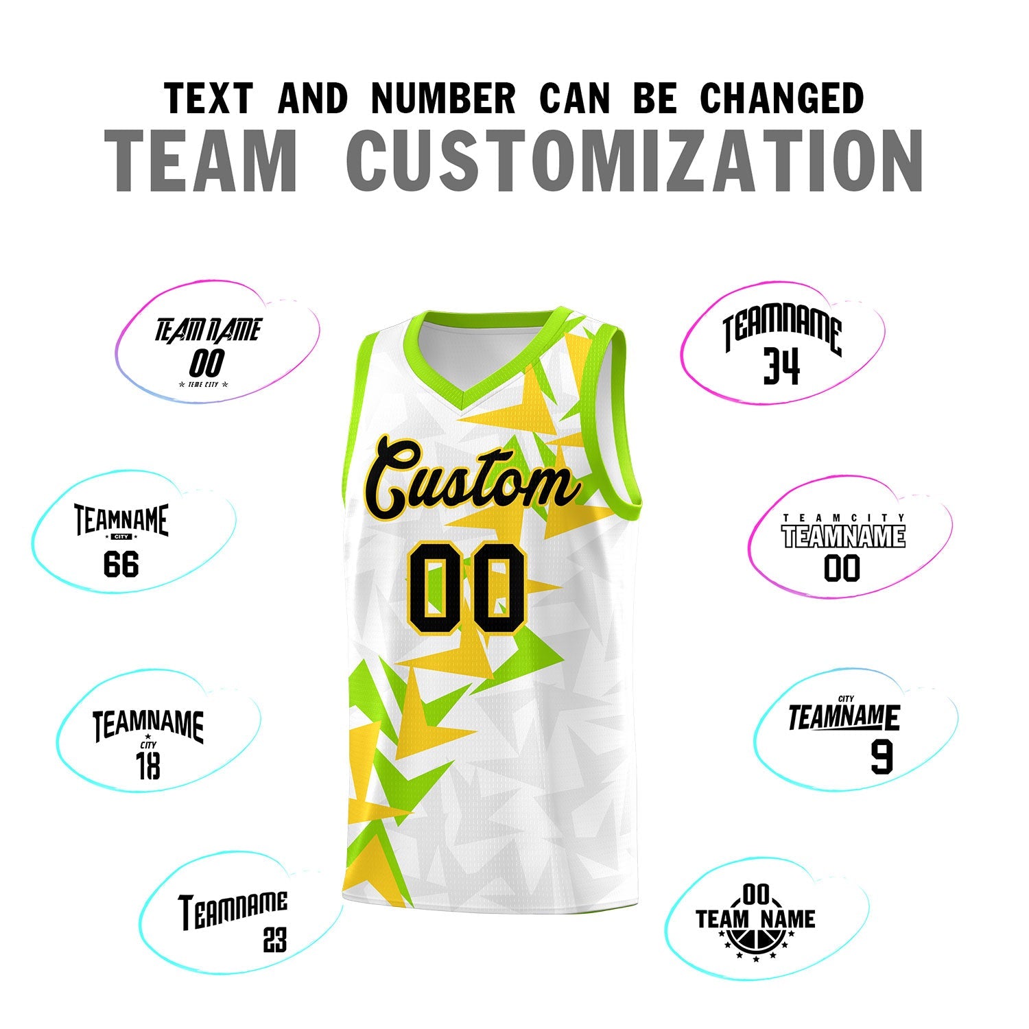 Custom White Boomerang Pattern Sets Basketball Jersey