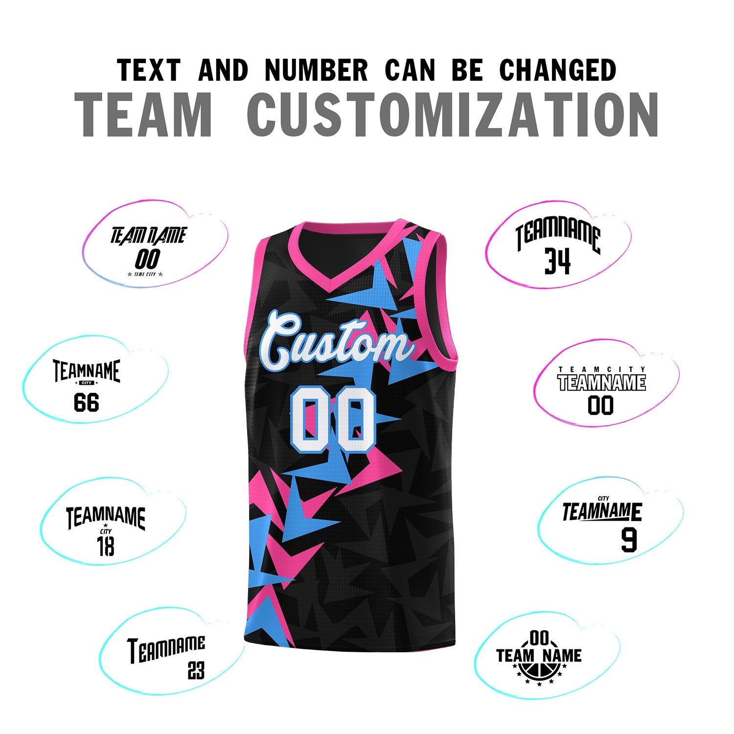 Custom Black Boomerang Pattern Sets Basketball Jersey