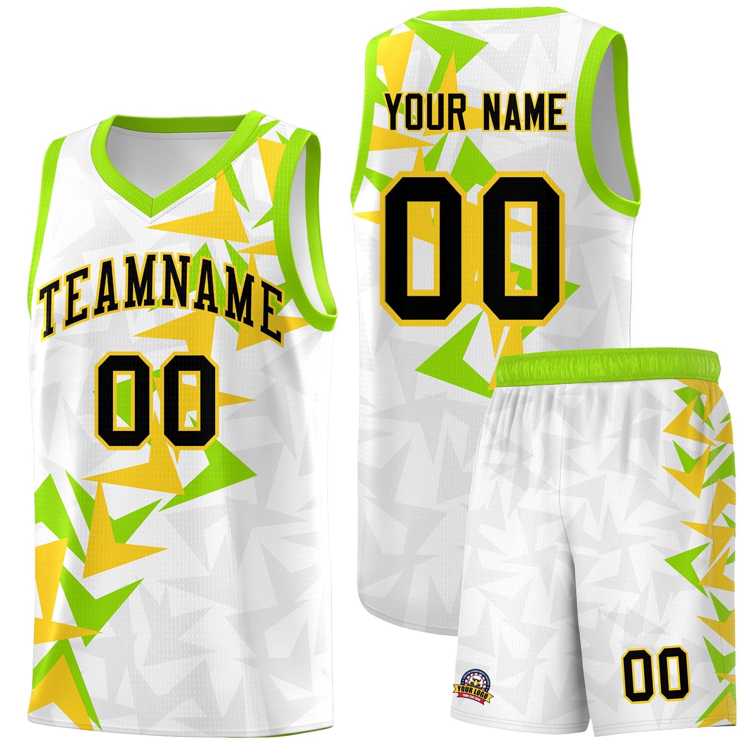 Custom White Boomerang Pattern Sets Basketball Jersey