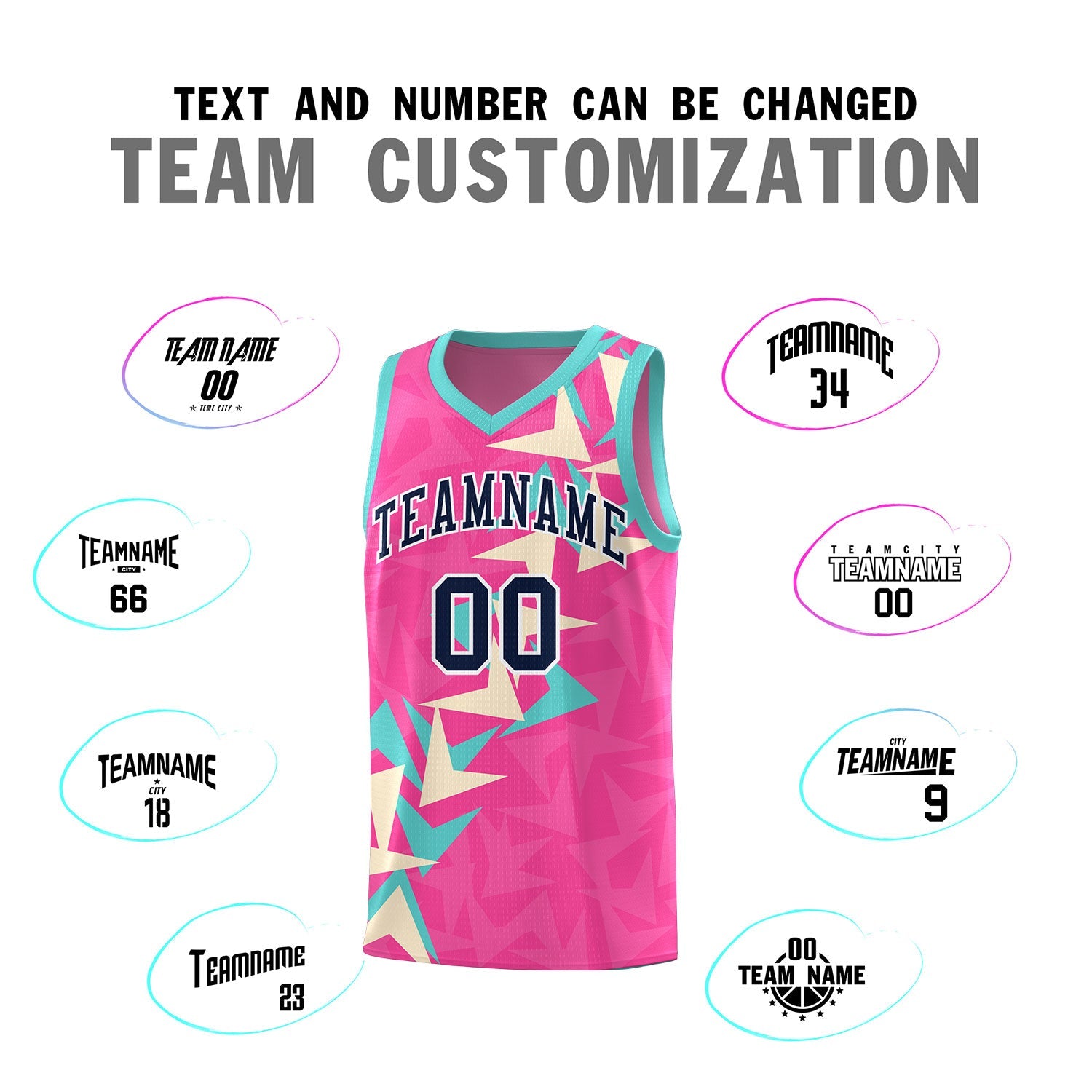 Custom Pink Boomerang Pattern Sets Basketball Jersey