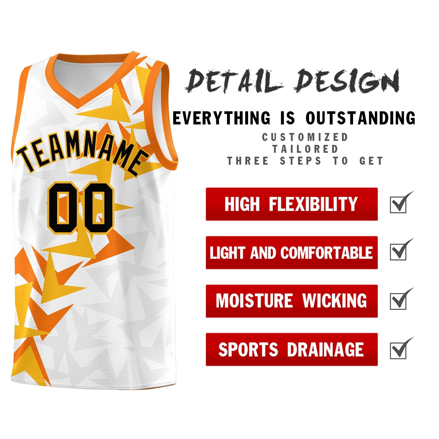 Custom White Boomerang Pattern Sets Basketball Jersey