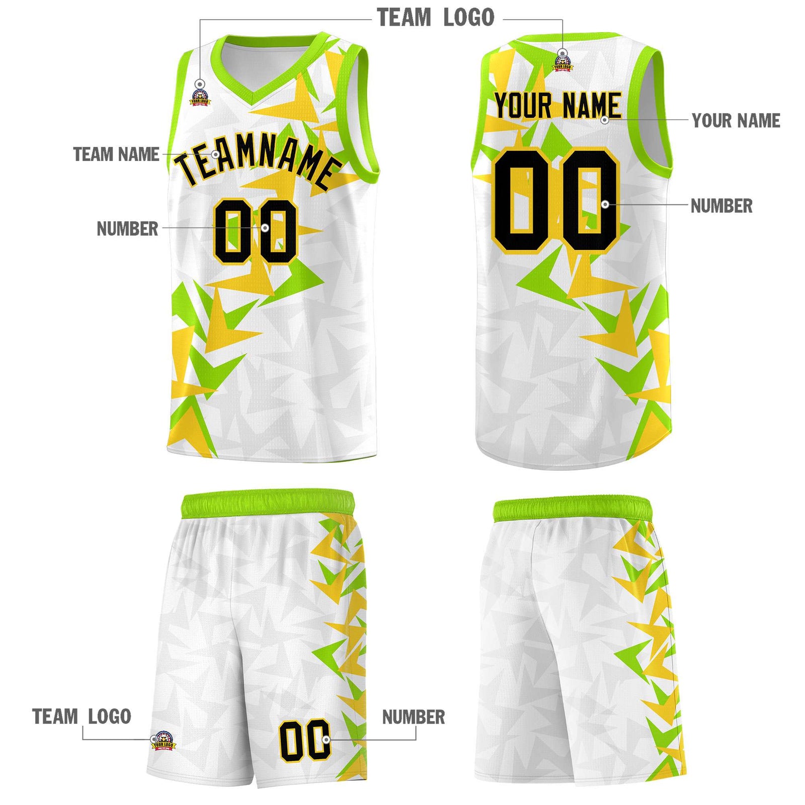 Custom White Boomerang Pattern Sets Basketball Jersey