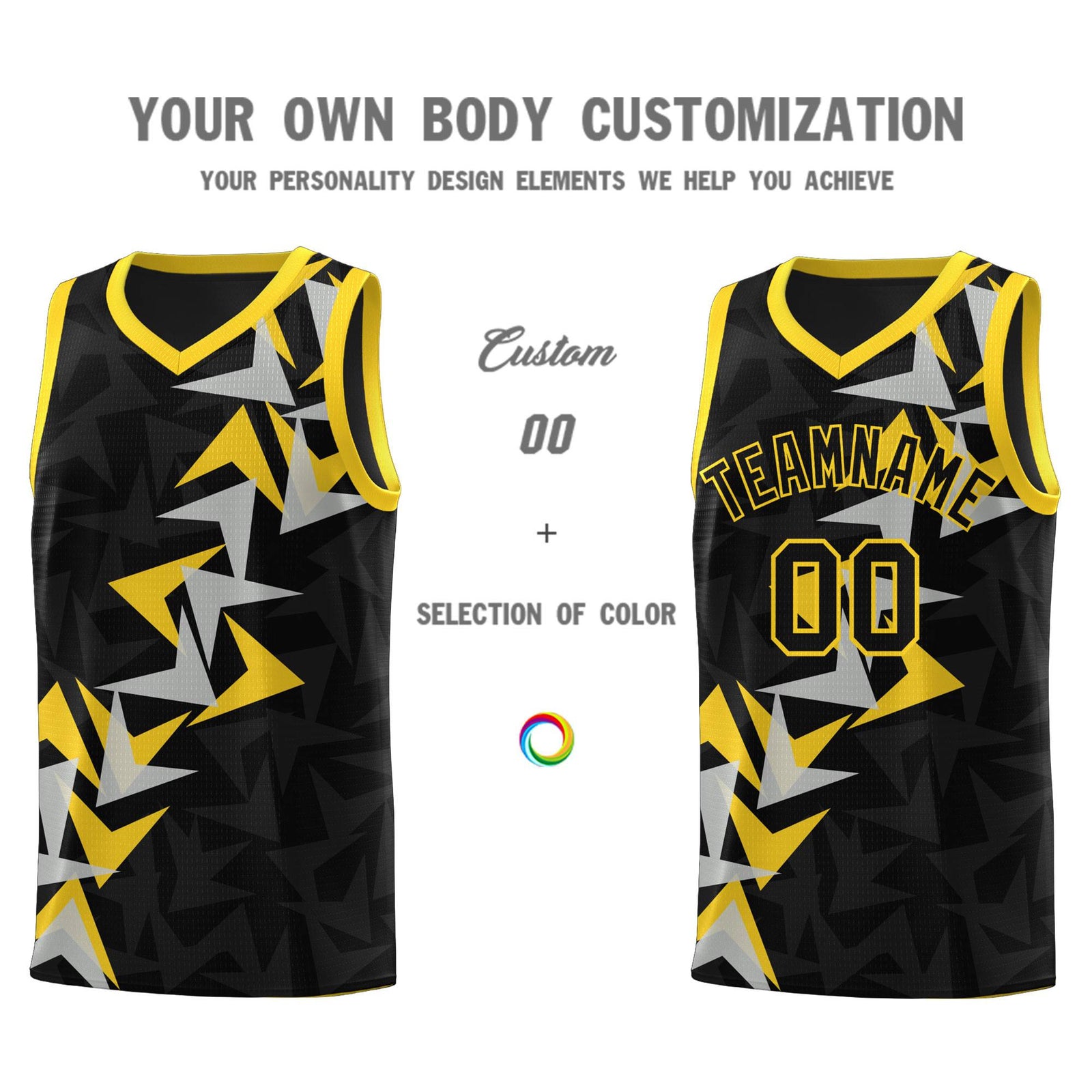 Custom Black Boomerang Pattern Sets Basketball Jersey
