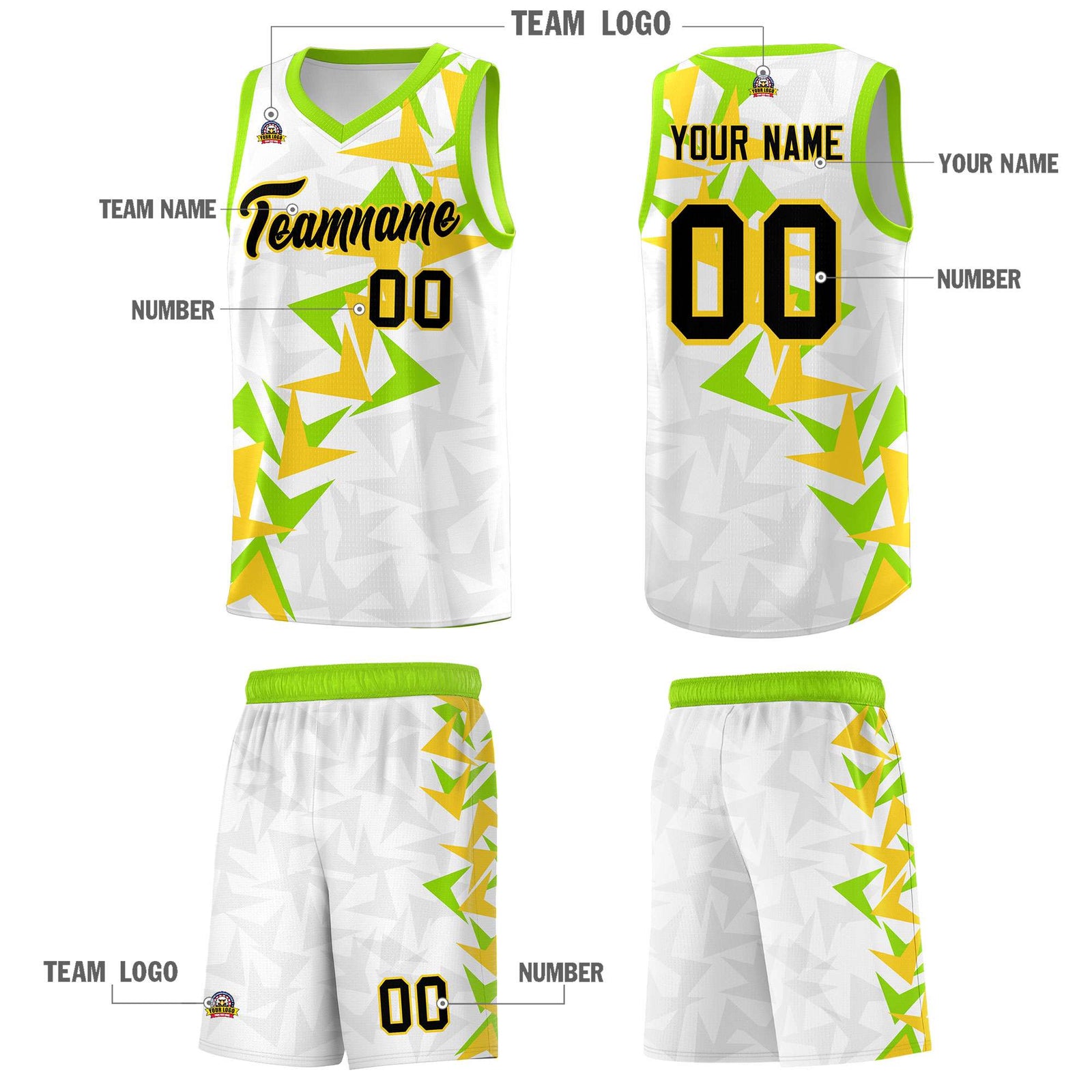 Custom White Boomerang Pattern Sets Basketball Jersey
