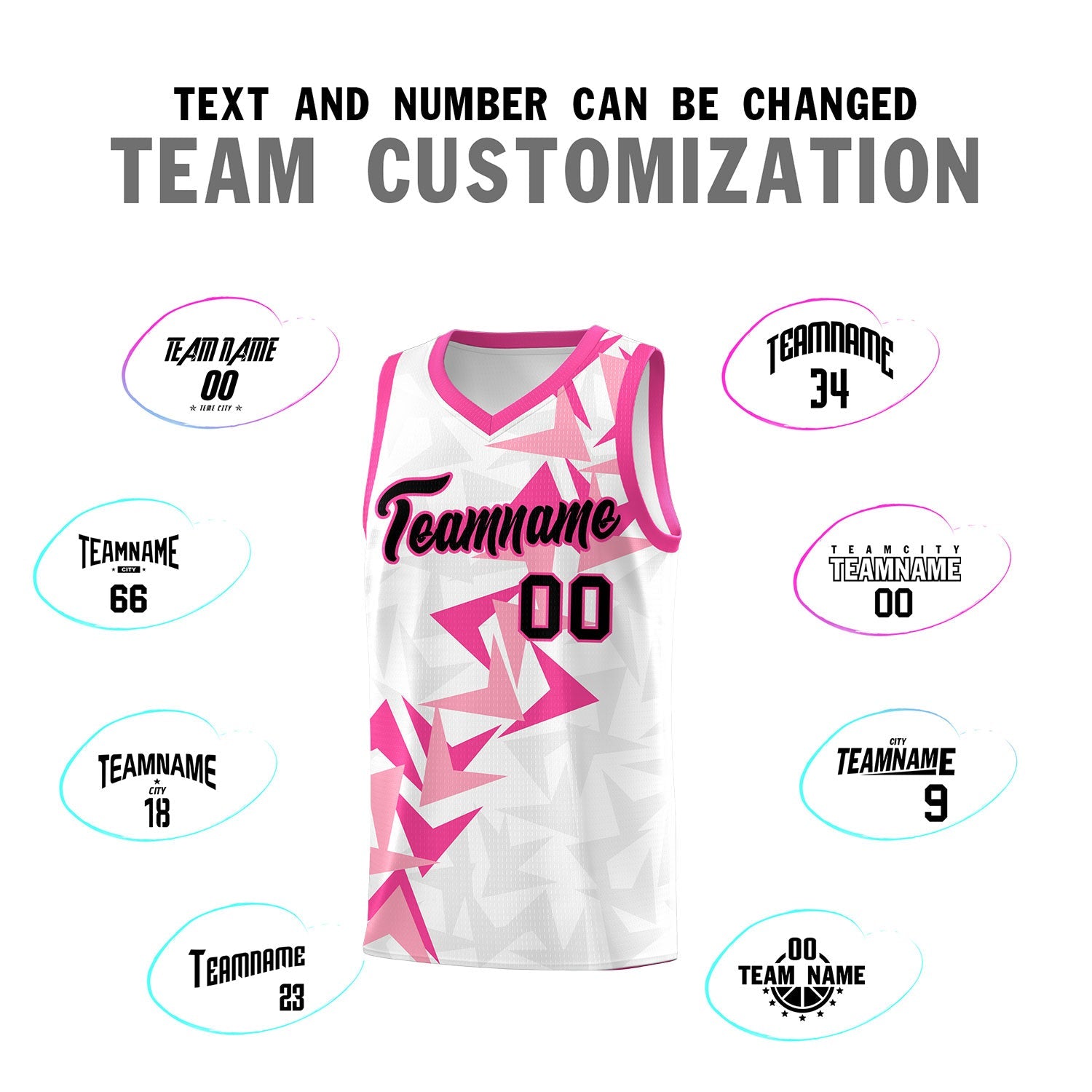 Custom White Boomerang Pattern Sets Basketball Jersey