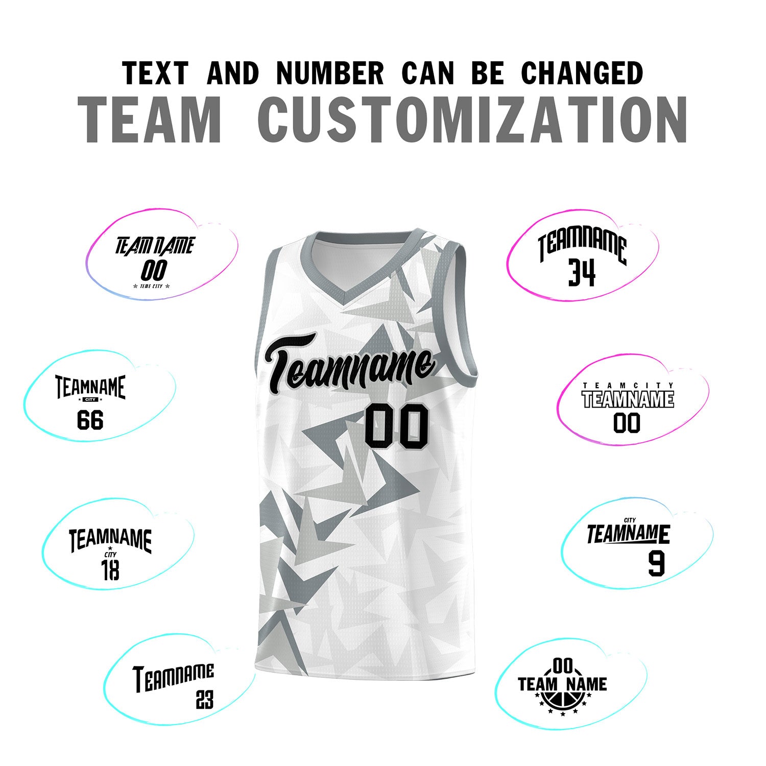 Custom White Boomerang Pattern Sets Basketball Jersey