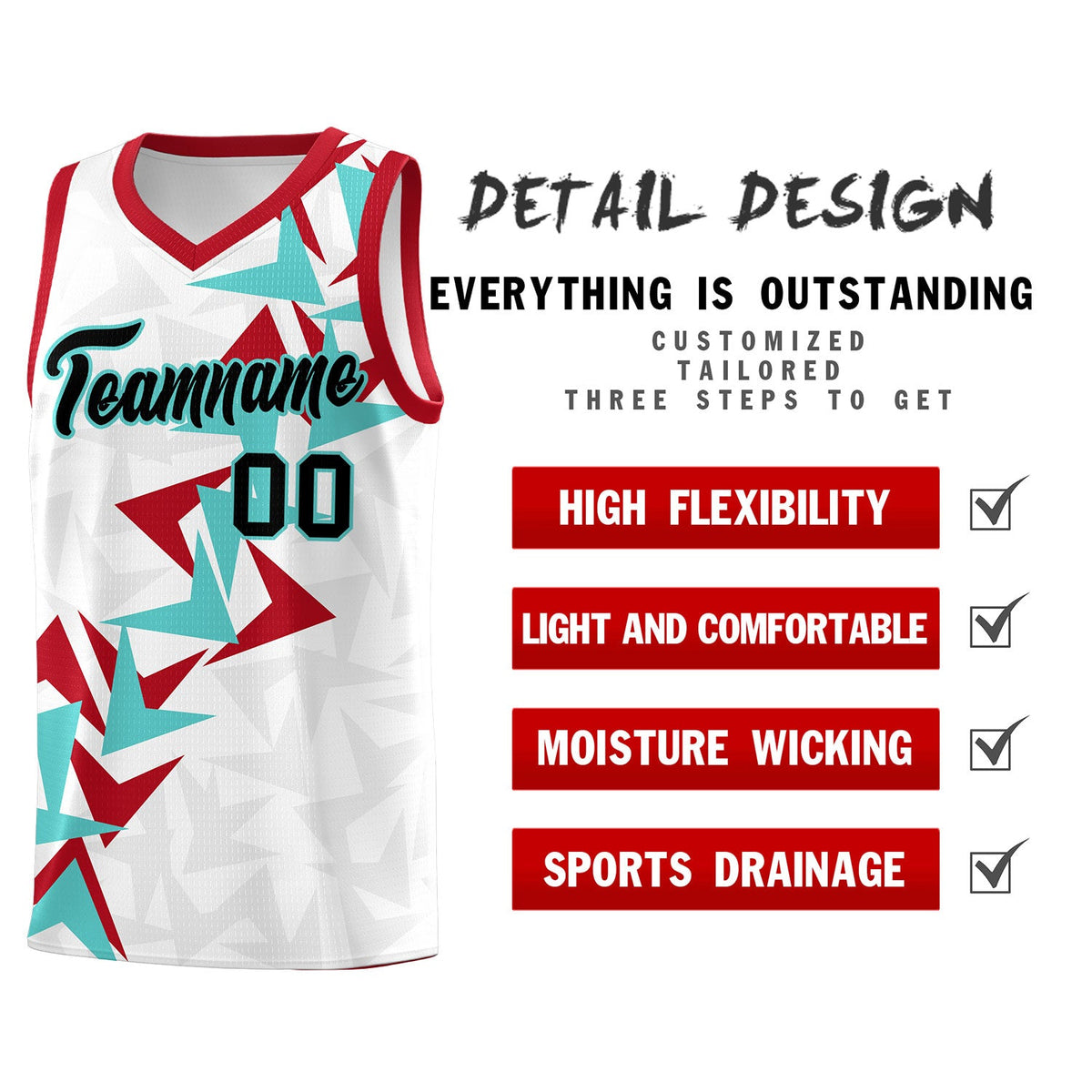 Custom White Boomerang Pattern Sets Basketball Jersey