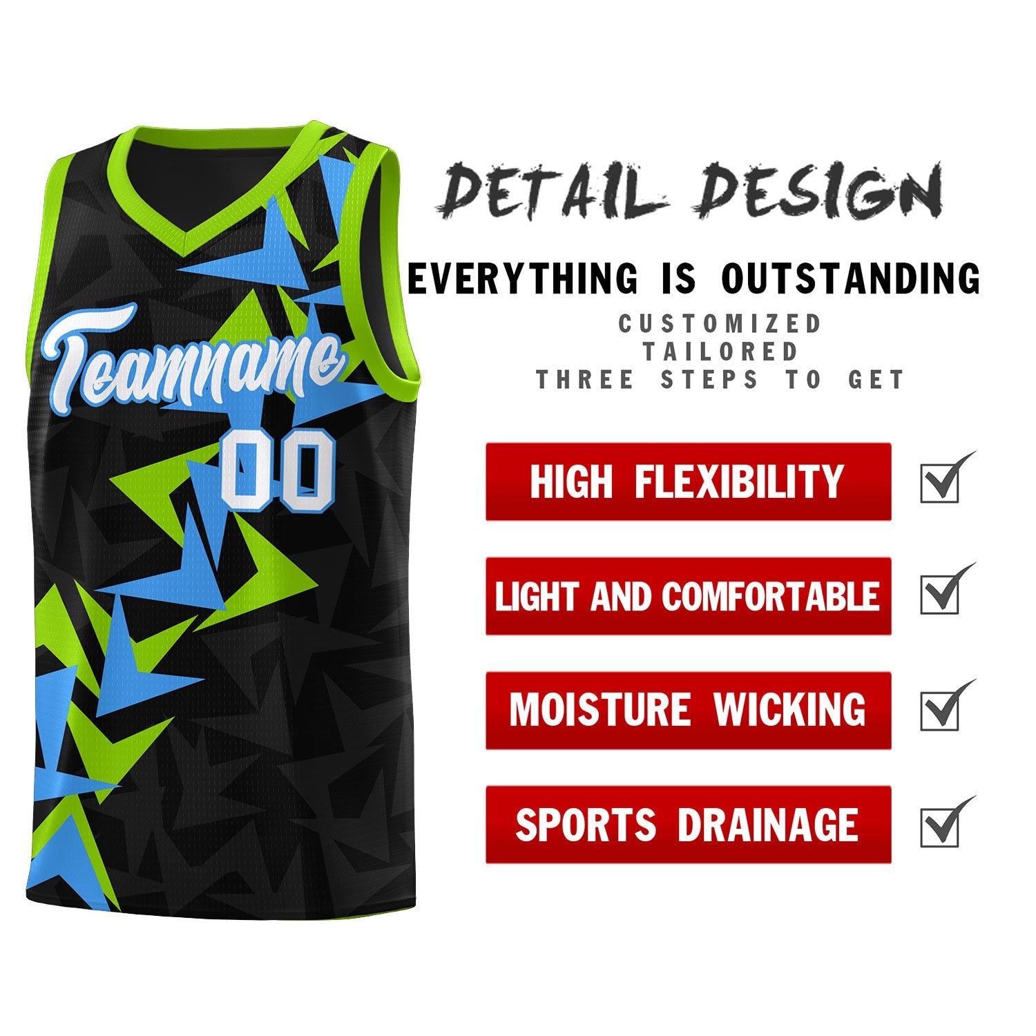 Custom Black Boomerang Pattern Sets Basketball Jersey