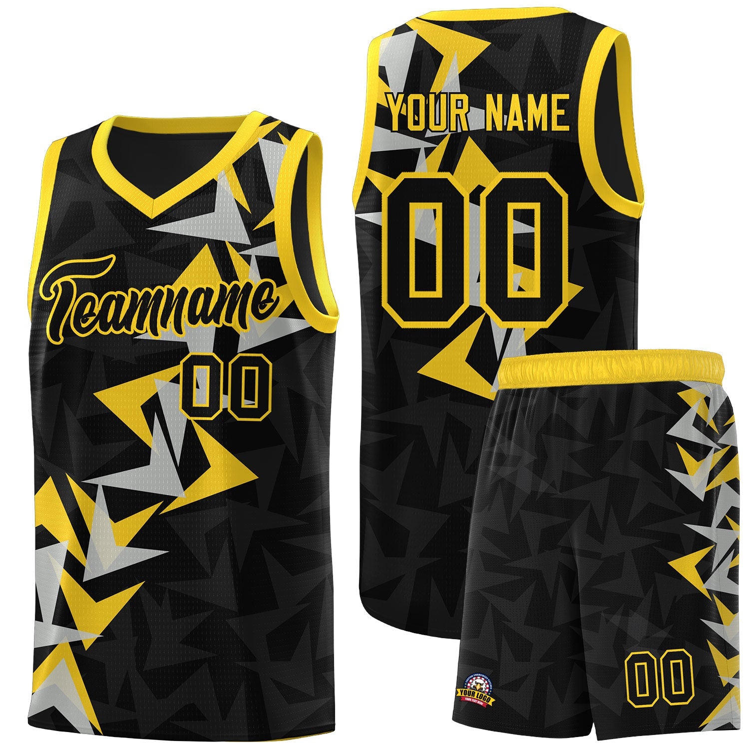 Custom Black Boomerang Pattern Sets Basketball Jersey