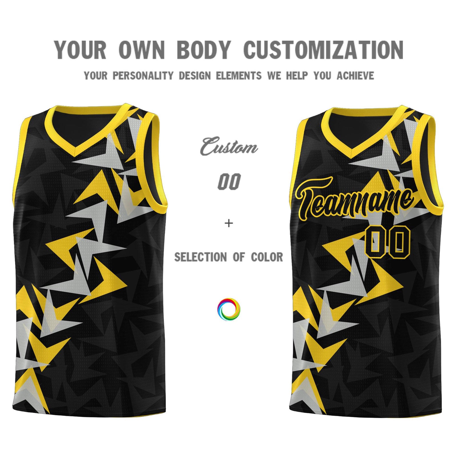 Custom Black Boomerang Pattern Sets Basketball Jersey