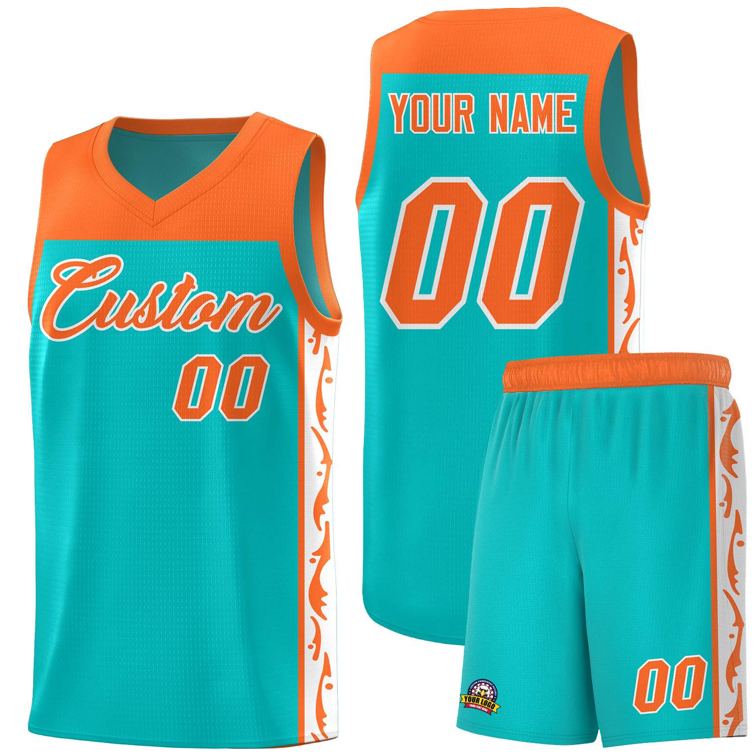 Custom Bright Green Side Pattern Sports Uniform Basketball Jersey