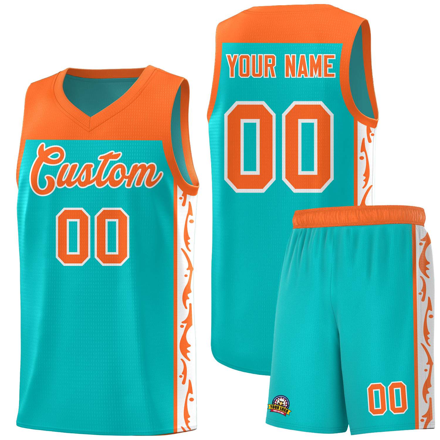 Custom Bright Green Side Pattern Sports Uniform Basketball Jersey