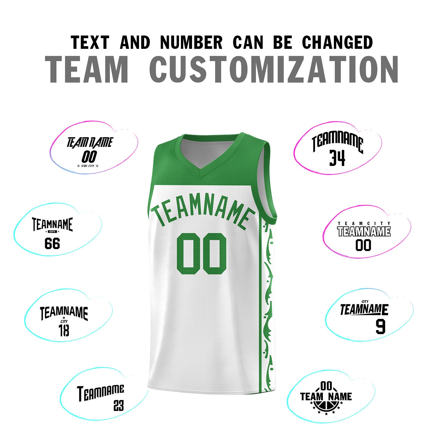 Custom White Side Pattern Sports Uniform Basketball Jersey