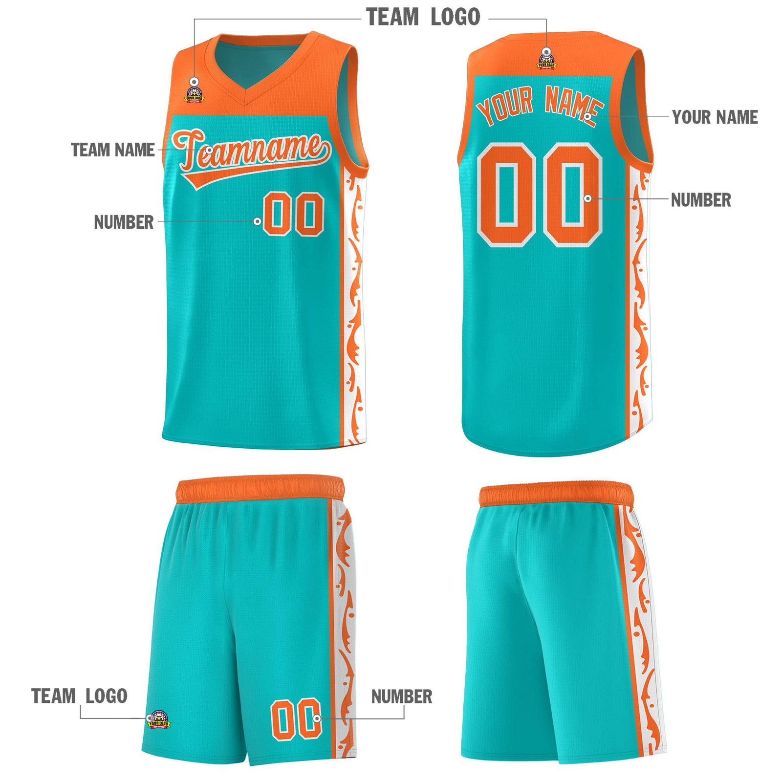 Custom Bright Green Side Pattern Sports Uniform Basketball Jersey