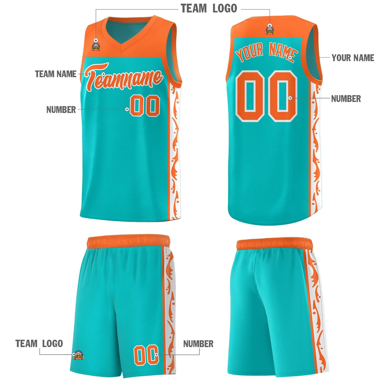 Custom Bright Green Side Pattern Sports Uniform Basketball Jersey