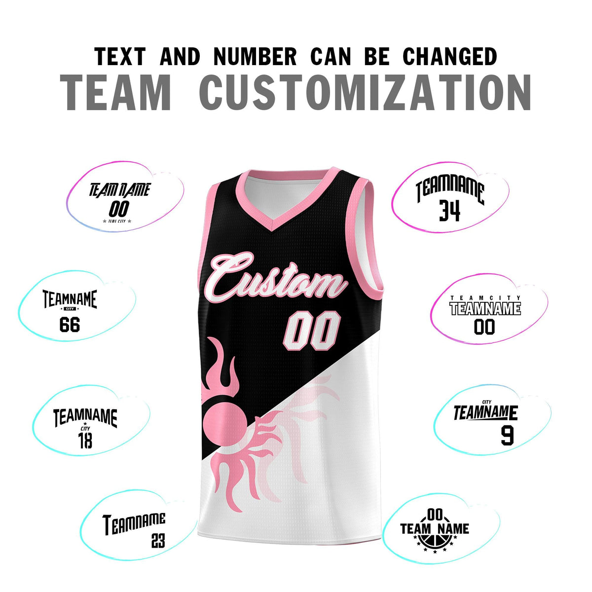 Custom Youth Basketball Jerseys - Black White Sunburst Design Two Tone Uniforms