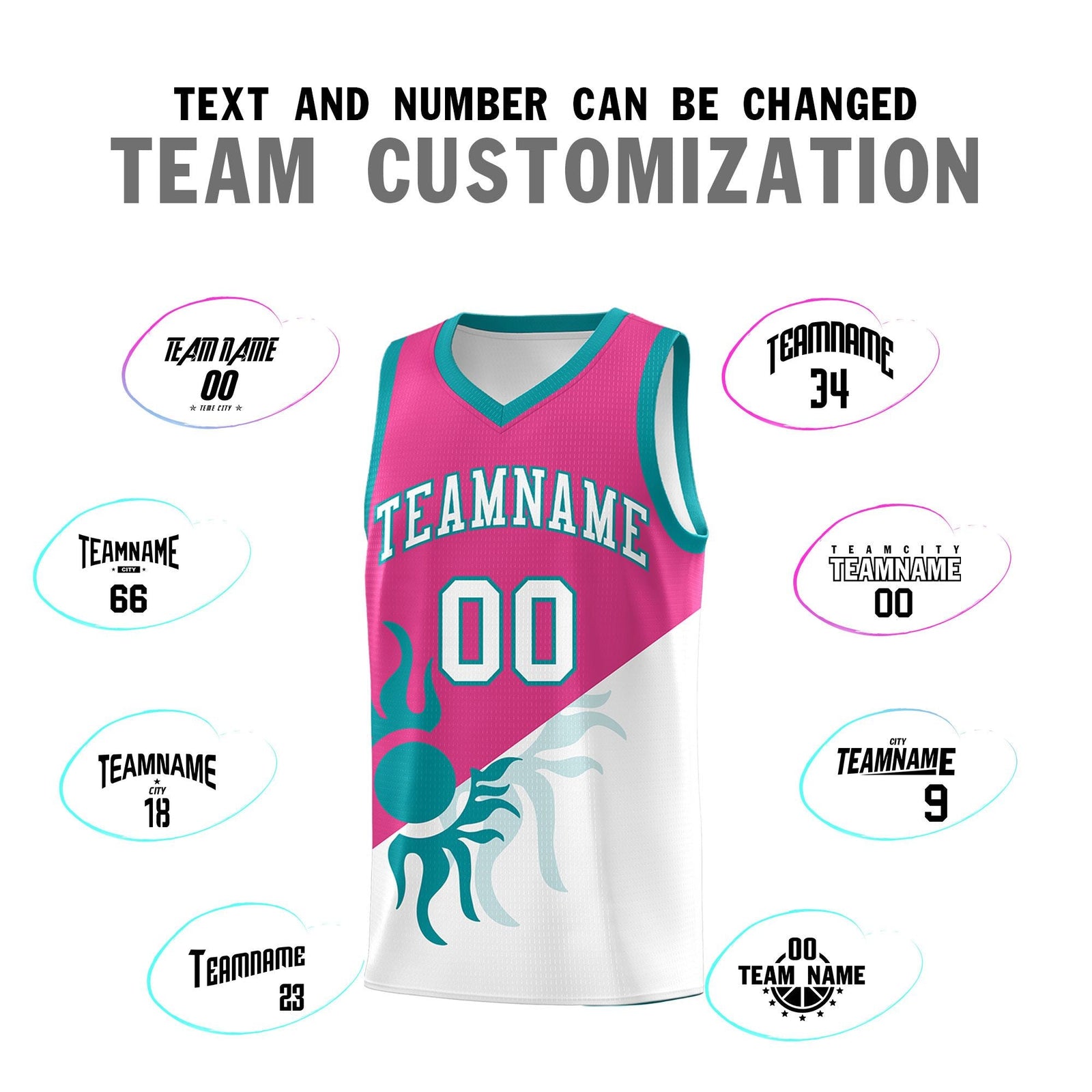 Custom Youth Basketball Jerseys - Rose Red White Radiant Sun Design Two Tone Uniforms