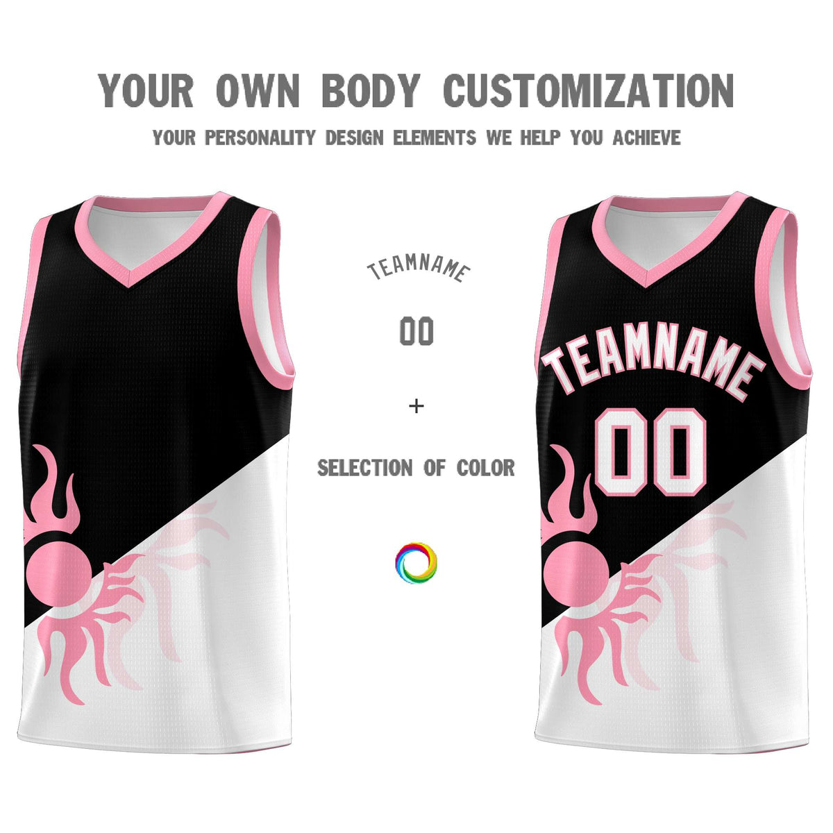 Custom Youth Basketball Jerseys - Black White Sunburst Design Two Tone Uniforms