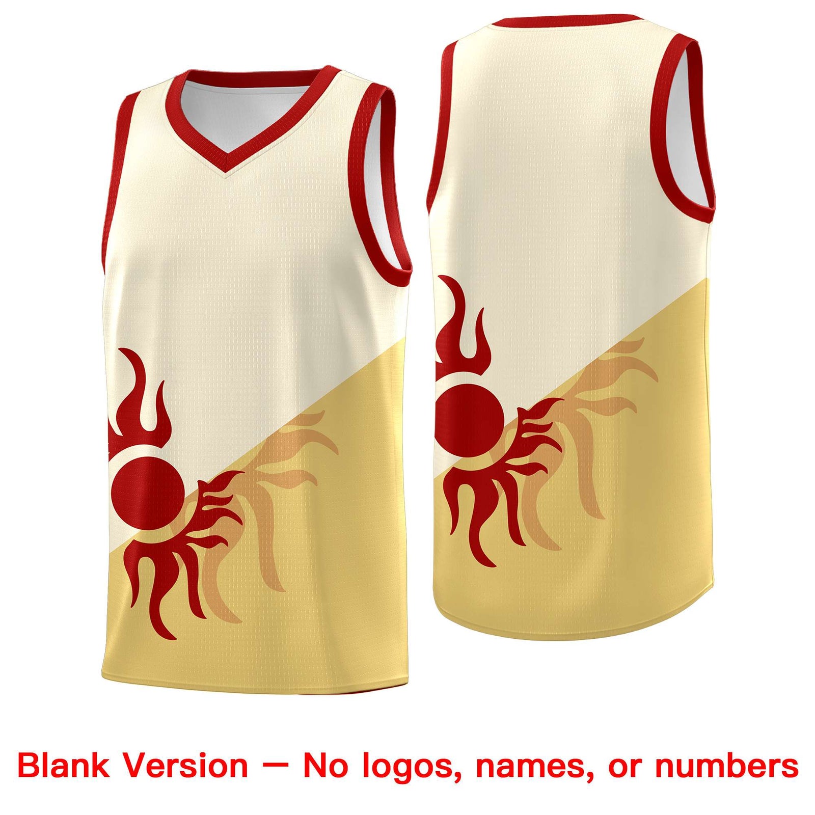 Custom Youth Basketball Jerseys - Cream Khaki Sunburst Design Two Tone Uniforms