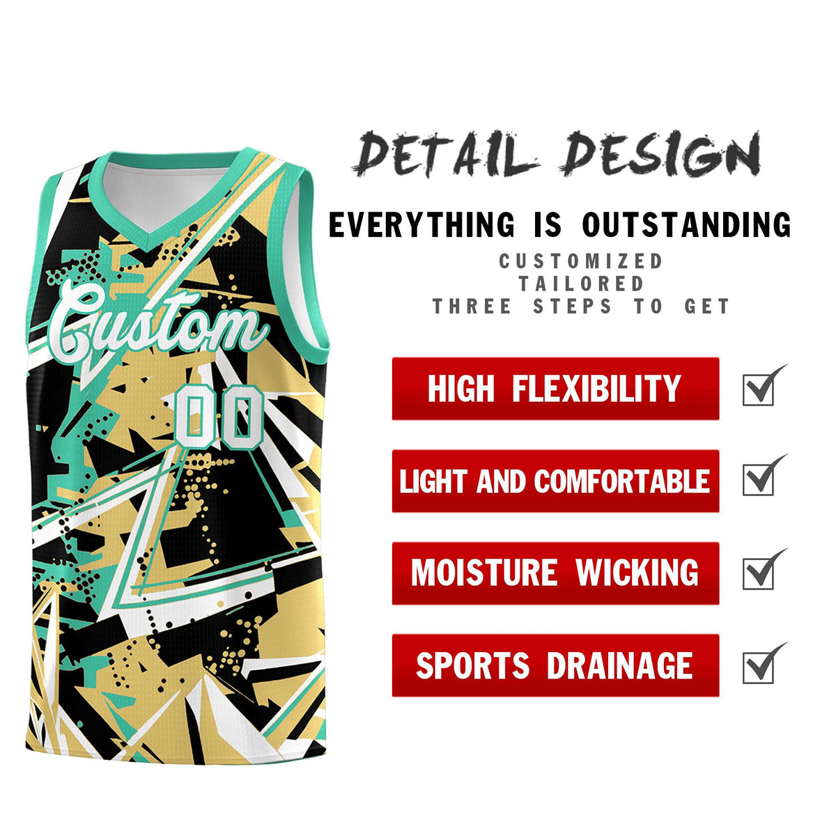Custom Youth Basketball Jerseys Old Gold Bright Green Abstract Graffiti Personalized Street Style Uniform