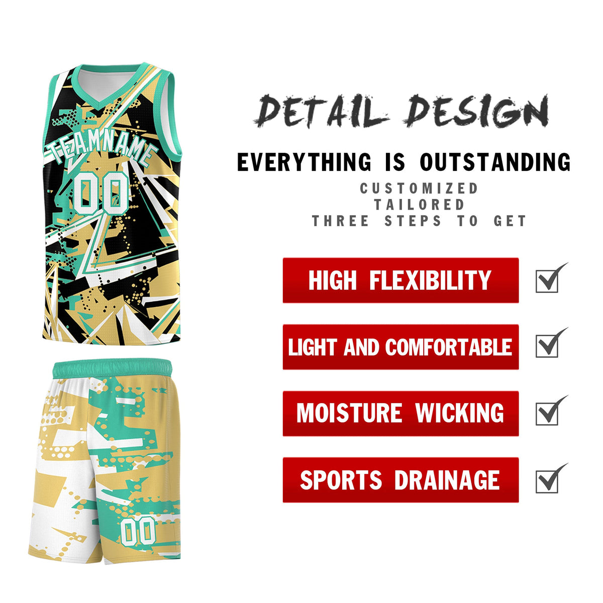 Custom Youth Basketball Jerseys Old Gold Bright Green Abstract Graffiti Personalized Street Style Uniform